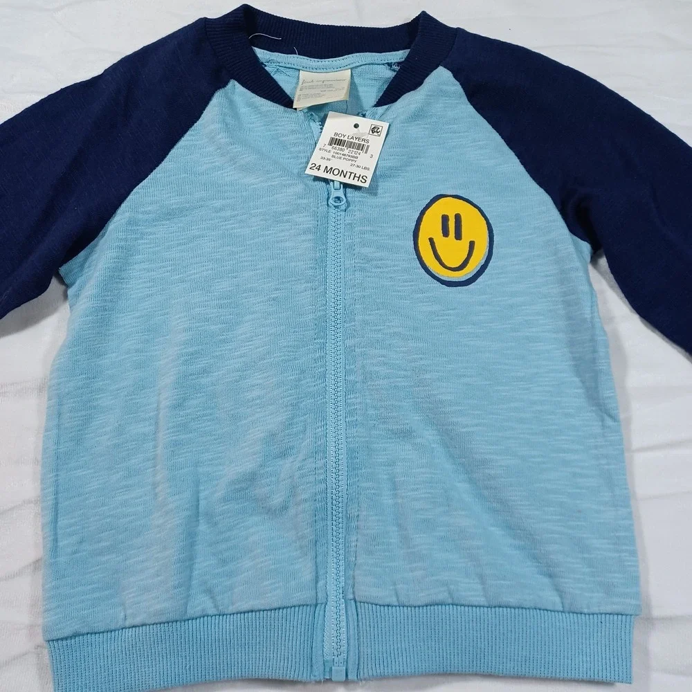 First‎ Impressions Baby Boys Smile Full-Zip Jacket Blue On Blue Size24 months